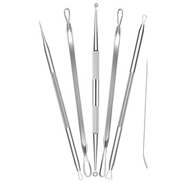 Blackhead Remover Pimple Popper Tool Kit - (6 Piece Kit) - Professional Stainless Pimples Comedone Extractor Removal Tool