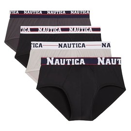 Nautica Men's 4 Pack Limited Edition Micro Stretch Briefs, Charcoal/2 Black/Alloy-Assorted WB