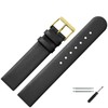 Smooth Leather Watch Strap 18 mm Black with Spring Bars