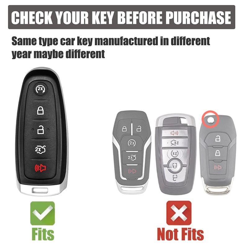 2Pcs Key Fob Cover with Metal Keychain, Soft TPU Protection