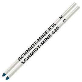 Schmidt 635 D1 Mine Ballpoint Refill - Blue Ink (Medium Tip 0.7mm) - Pack of 2