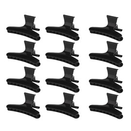 12Pcs Hair Claw Clips,3.2 Inch Non Slip Hair Clips for Women Thin Thick Hair,Black Classic Butterfly Clamps Hairpin, Direct Salon Hair Clips for Styling and Sectioning