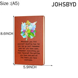 Tinkerbell Movie Fans Gifts Leather Notebook All You Need is Faith Trust and a Little Pixie Dust Journal Notebook Movie TV Fans Gifts Birthday Gifts for Women Sister Friends (whenever you find)