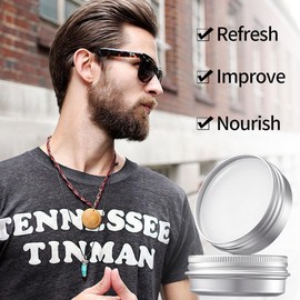 Beard balm for men, beard wax (20 g), beard balm for beard styling from 3-day beard to full beard, strong hold, light shine, beard balm smooths, shapes and nourishes rough hair