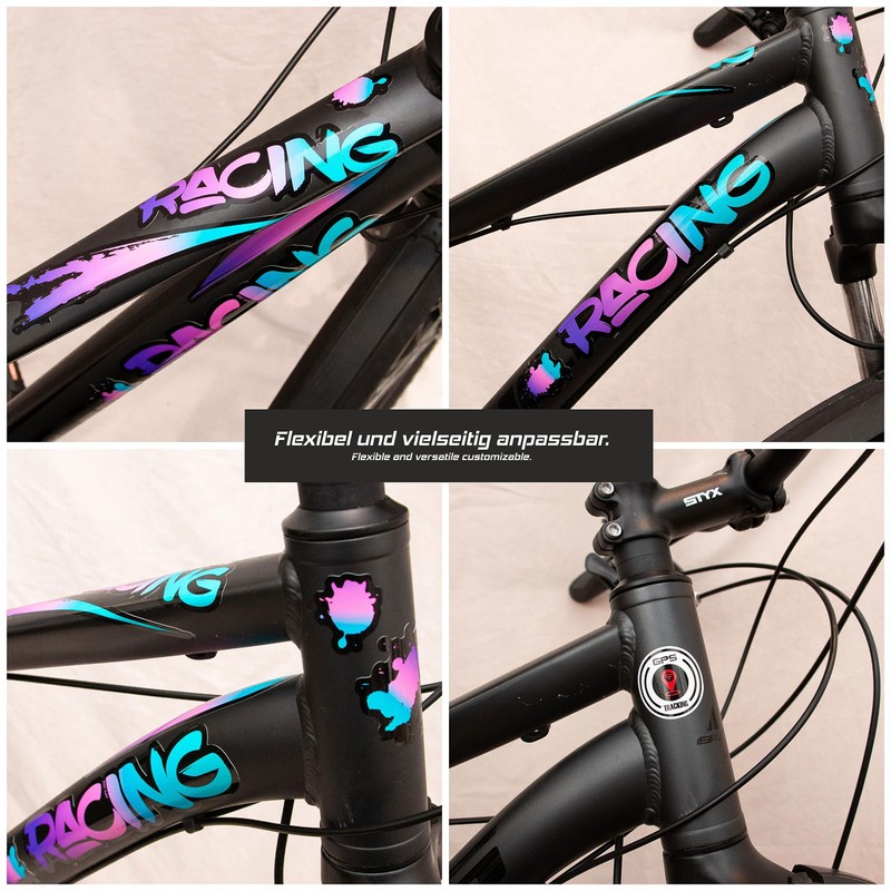 BIKE-label X400064 Bicycle Sticker Set E-Bike Scooter Racing Urban Lettering