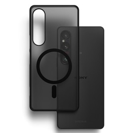 For Xperia1 VI Case, SO-51E Case, MagSafe, Translucent, Magnet, Shockproof, Matte Feel, No Yellowing, Strap Hole, Wireless Charging Compatible, Black