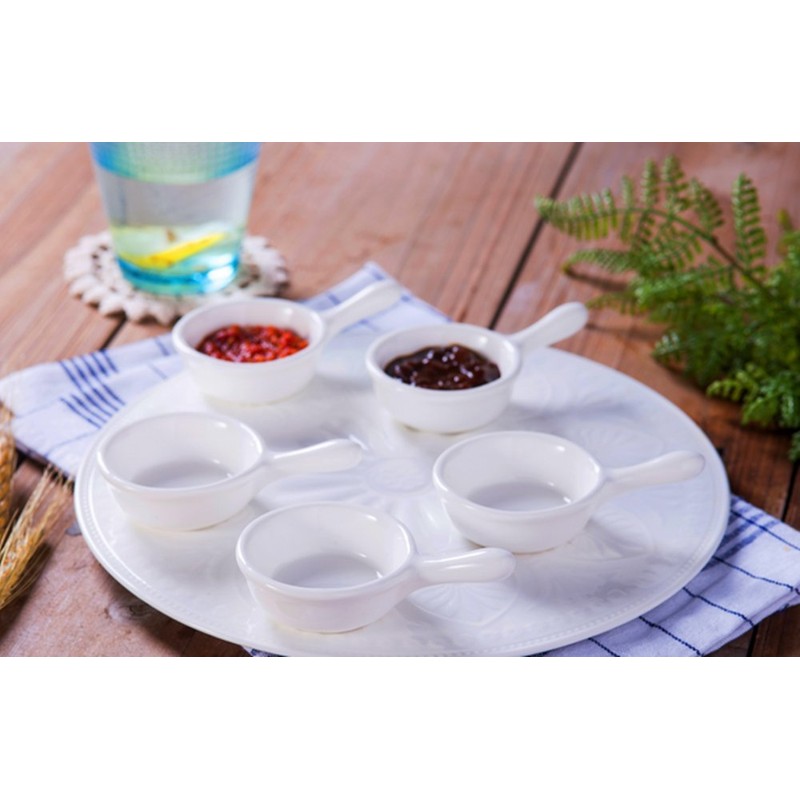 Leoyoubei 5 Packs Sauce Dish with Handle Grip,Side Dishes 1
