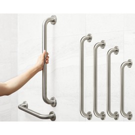 Stahlia Grab Rail Diameter 30 mm Brushed Stainless Steel 350 mm Hand Towel Rail for Seniors Standing Aid Shower Bath Handle