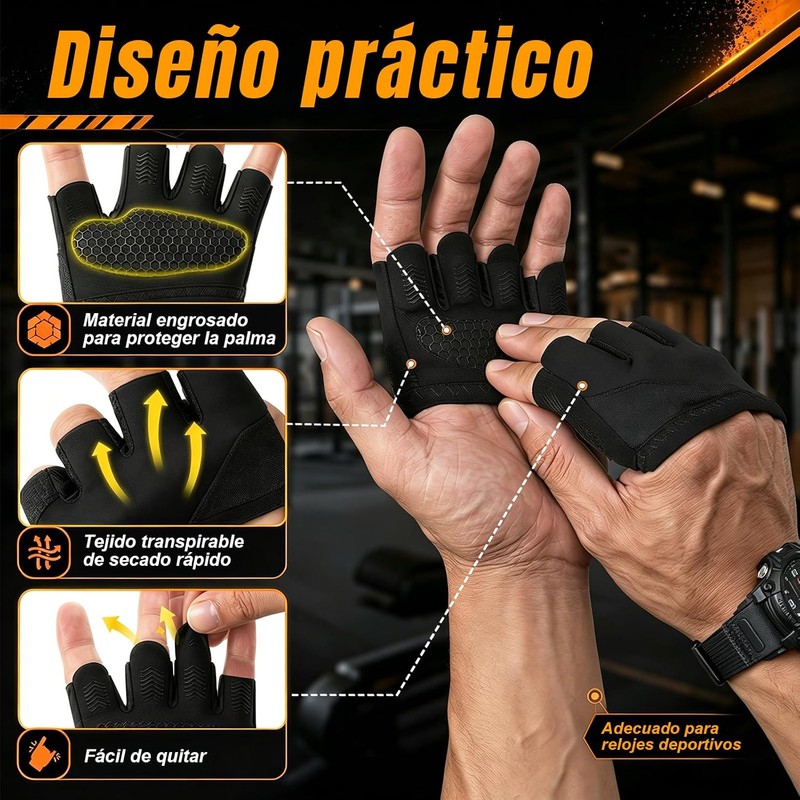 GWMWON Guantes Deportivos Antideslizantes y Anti Callos