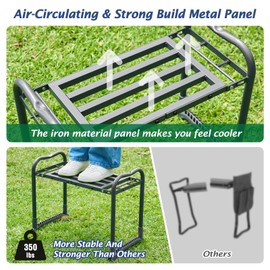 ikkle Garden Kneeler and Seat Heavy Duty, Upgraded Gardening Stool Bench with Thicker Soft Kneeling Pad, Gift for Men Women Gardeners (Holds 350lbs/159kg)