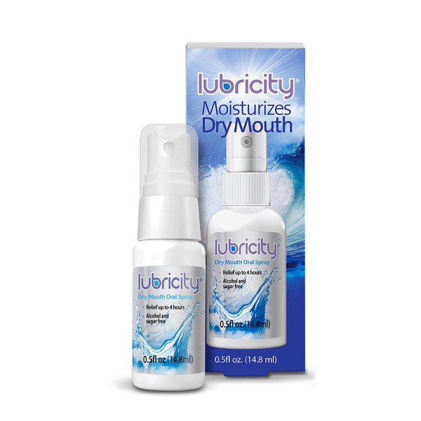 Lubricity Dry Mouth Oral Spray for Symptomatic Relief of Dry Mouth, Flavorless - .5 oz, Travel Size