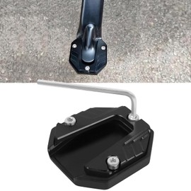 Universal Motorcycle Kickstand Foot Side Stand Extension Pad Replacement for Most Honda Yamaha Kawasaki Suzuki Harley Models Aluminium Kickstand Extension Plate Anti-Skid Enlarged Base(Black)
