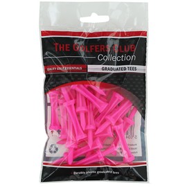 The Golfers Club Golf Graduated Pink Plastic Tees (2.25 Inch x 25), 39mm