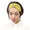 Hair Band Cross Design Mustard Solid Color Washable 100% Cotton