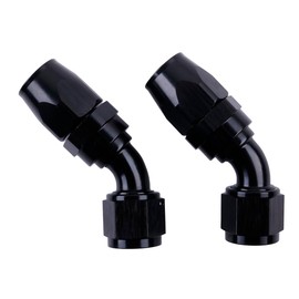 ZAP Performance 8AN 45 Degree Swivel Hose End Fitting for Braided CPE Fuel Hose Black, Fitting for Rubber Fuel Oil Line (2 PCS)