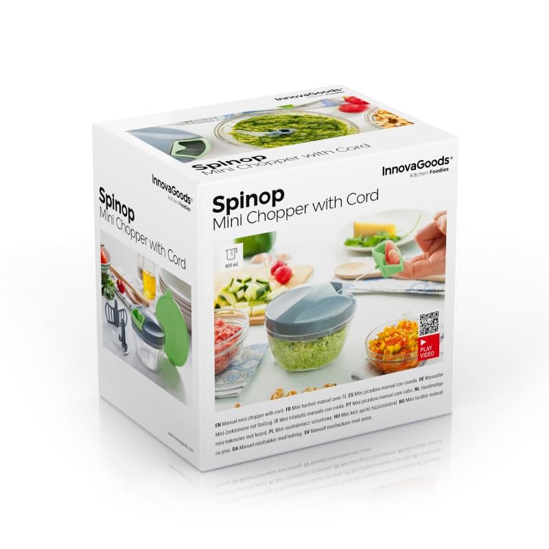 InnovaGoods V0103140 Mini Chopper with Spinop Rope, ABS, PP, PS,