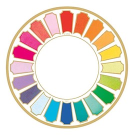 Caspari Color Wheel Disposable Paper Dinner Plates, 8 Per Package