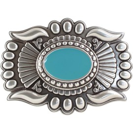 BELTINGER Chantico Belt Buckle 4.0 cm | Buckle Interchangeable Buckle Belt Buckle 40 mm Solid | Interchangeable Belt up to 4 cm, Silver, turquoise
