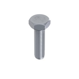 TOX Hexagon head screw, M6 x 25, galvanised, DIN 933, machine screws with full thread and low head height, 10 pieces in a resealable and environmentally friendly paper packaging, 12443066625