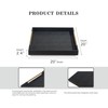 Extra Large Black Shagreen Leather Ottoman Tray with Gold Handles