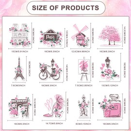 InIsajace Paris Birthday Party Decorations - 24PCS Paris Themed Party Decoration Eiffel Tower Hanging Swirls Paris Decor French Supplies for Birthday and Baby Shower