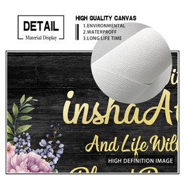 Koctwin Islamic Wall Art Islamic Wall Decor Ramadan Decorations for Home Ramadan Wall Decor Ramadan Eid Gifts for Woman Eid Ramadan Mubarak Eid Al Adha Decor for Muslim Home 12x16 inch