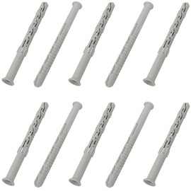 AERZETIX - C67079-Pack of 10 Universal Dowels Diameter 8 x 100 mm with Bevelled / Milled Collar - Polyamide - Masonry Fixing Concrete Brick Parpaing Building Screws Construction