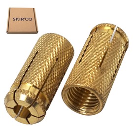 SKIR'CO (6 pcs) Brass Drop in Anchors M16 x 45 mm, Bolt Sleeve, Expansion Wall Dowels, Masonry Concrete Anchor