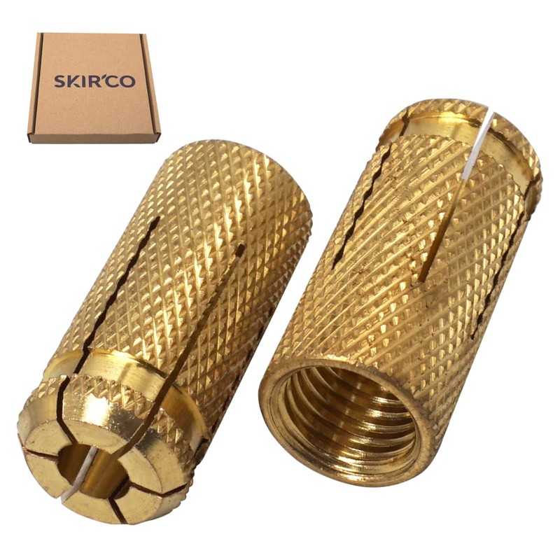 SKIR'CO (6 pcs) Brass Drop in Anchors M16 x 45