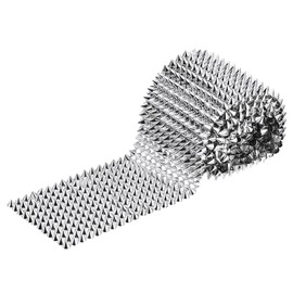 sourcing map 1 Yard Sew Stitch on Cone Spikes Studs, 12Rows Plastic Flat Back Spike Rivet Punk Trim Ribbon for DIY Clothing, Bags, Shoes Decoration, Silver