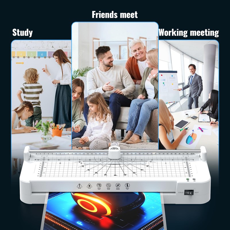 13in Laminator Machine with Paper Trimmer + 50pcs Sheets +