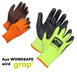 Worksafe Arbeitshandschuhe Thermo, Winter, rutschfest, abriebfest – H50-462W, 1 Paar, Größe 9 = L, orange