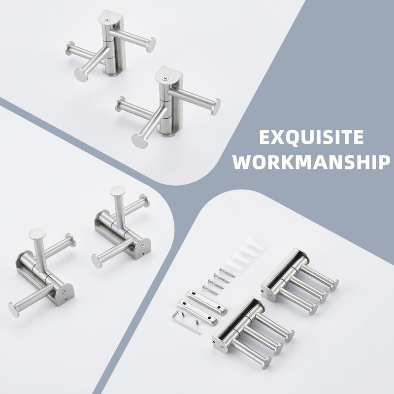 Suyar Swivel Robe Hooks 3 Arms, SUS 304 Stainless Steel