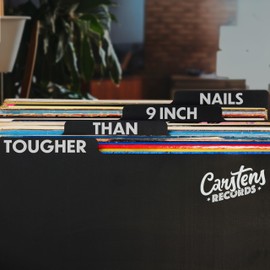 Carstens Records Heavy Duty Vinyl Album Dividers A-Z | 12" Organizers with Tabs | Pack of 26 Black | Made in The USA | for Top Browsing