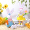 Easter Bunny & Egg Spring Countryside Figurine for Home Decor One Size / Flower 2ea