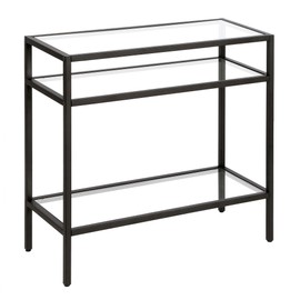 Henn&Hart Sivil Side Table, 24" Wide, Black
