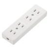 Ohm Electric 06-5389 Power Strip 4 Outlet Table Tap, White,