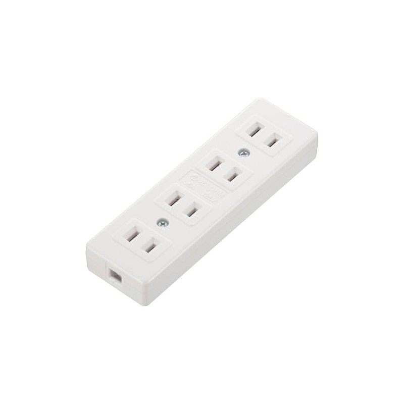 Ohm Electric 06-5389 Power Strip 4 Outlet Table Tap, White,