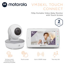 Motorola Baby Monitor-VM36XL Touchscreen 5" Portable WiFi Video Baby Monitor with Camera HD 720p - Connects to Smart Phone App, 1000ft Range, 2-Way Audio, Remote Pan-Tilt-Zoom, Room Temp, Lullabies