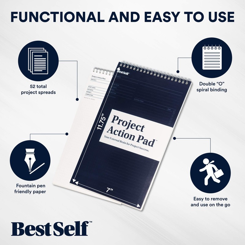 BestSelf Project Action Pad - Daily Task Planner, To-Do List