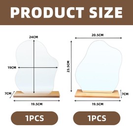 HINFHI 2 Irregular Makeup Mirrors, Simple And Versatile Makeup Mirrors, Desktop Decorations, Suitable For Bedrooms, Living Rooms, And Study Rooms.