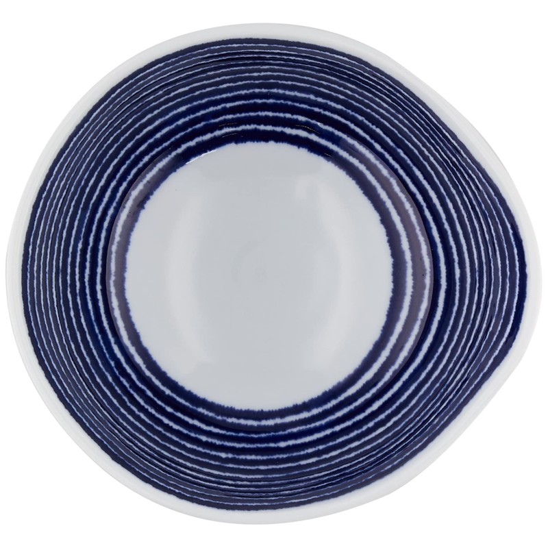 Hasamiyaki 32548 Indigo Aidama Pot with Handles, Indigo Dyed Komasuji