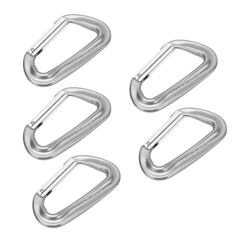 5Pcs Aluminum Alloy Climbing Carabiners 12KN (2697 Lbs) Heavy Duty