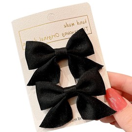GFun Hair Ornament, Ribbon, Small, Black, Set of 2, Clips, Hair Accessories, Barrettes, Hakama, Graduation Ceremonies, Weddings, Recitals, Yukata, Clothes