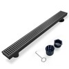 Elefloom Offset Linear Shower Drain, Matte Black Shower Drain 36
