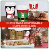 Gerrii 100 Set Christmas Paper Cups Disposable 12 oz with
