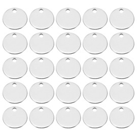 PATIKIL 8mm Steel Disc, 200pcs Round Metal Stamping Blanks Tags Circle Metal Plate DIY for Laser Engraving Stamping Magnetic Mount Jewelry Making, Silvery