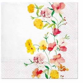 Paw Lunch Napkin Pack of 20, Delicate Flowers, 33 x 33 cm