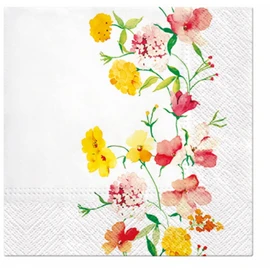Paw Lunch Napkin Pack of 20, Delicate Flowers, 33 x 33 cm