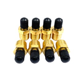 8Pcs 1/4" NPT Schrader Valve,Brass 1/4"NPT Male Thread Tank Valve with Standard Valve Core and Sealing Caps